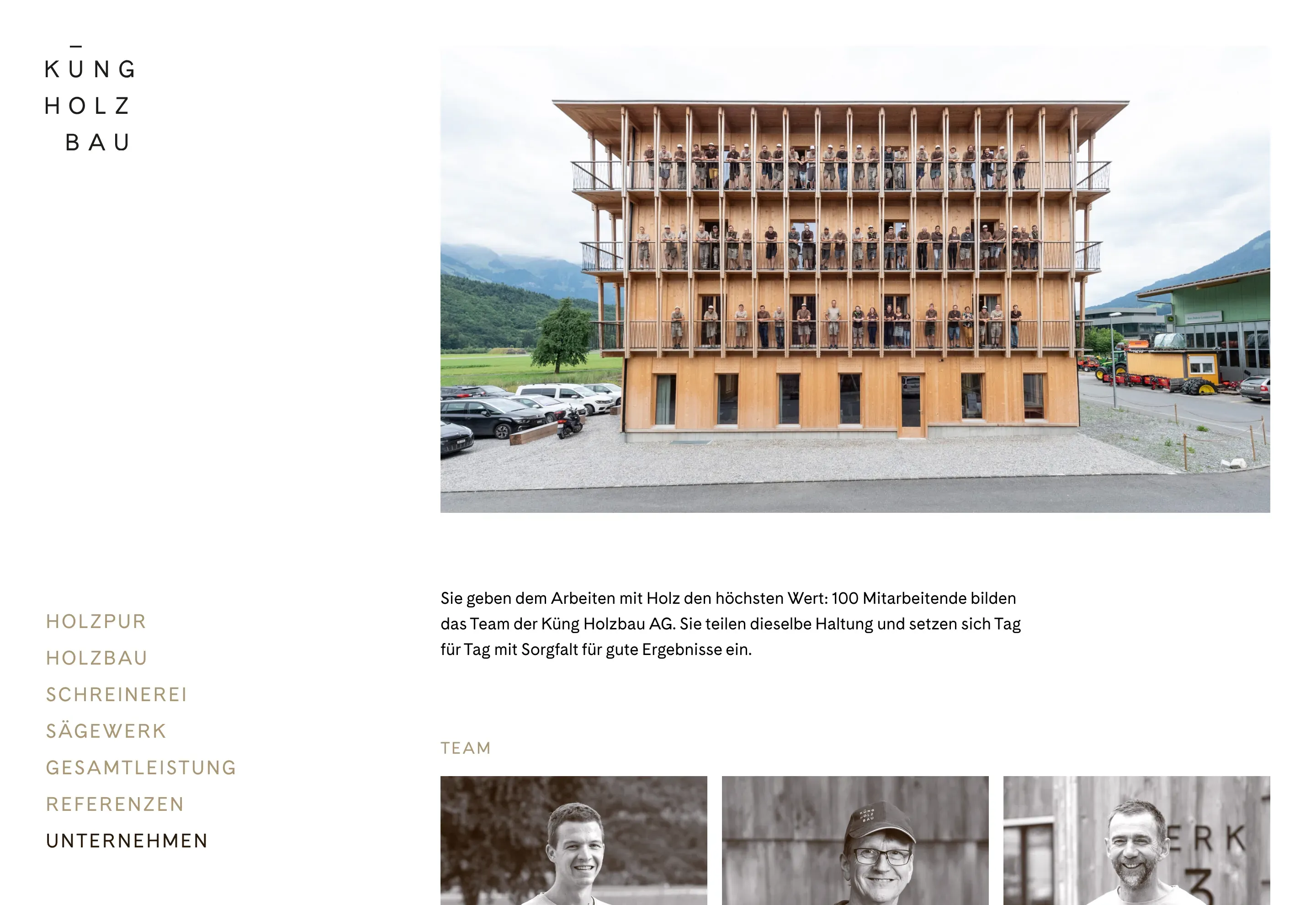 Das Team der Küng Holzbau AG