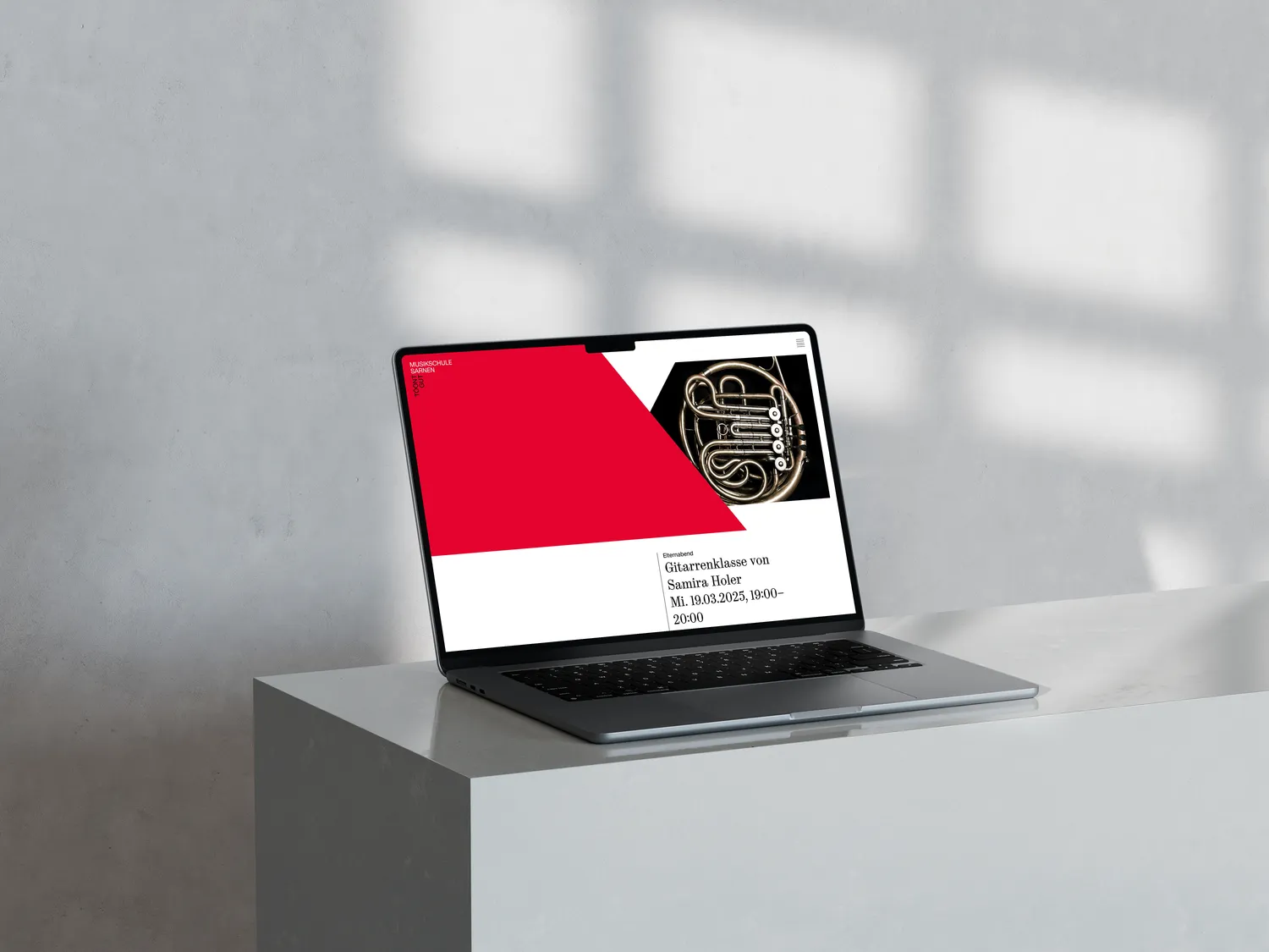 Screenshot der Website musikschule.ch in Sarnen, Obwalden