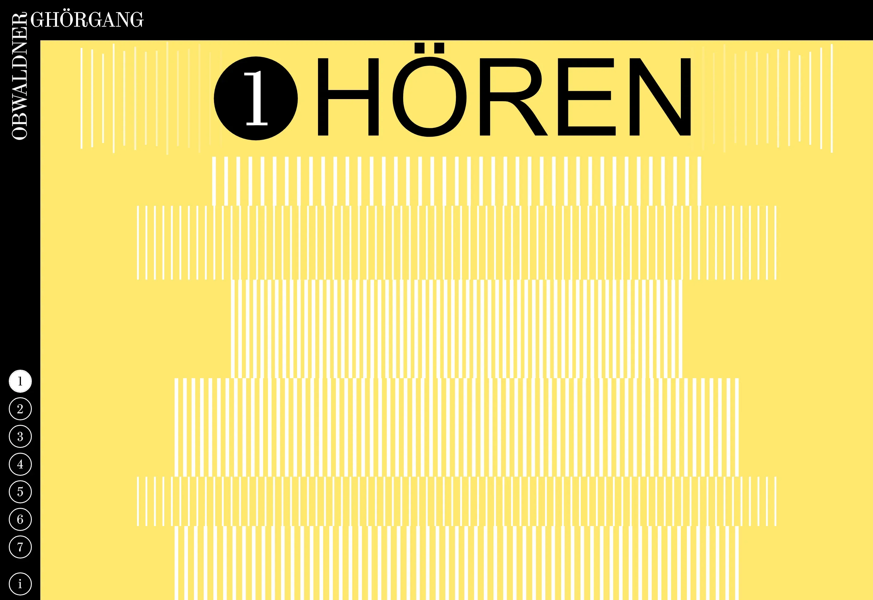 Startseite mit interaktiver Postenübersicht, Posten «Hören» beim Überfahren hervorgehoben