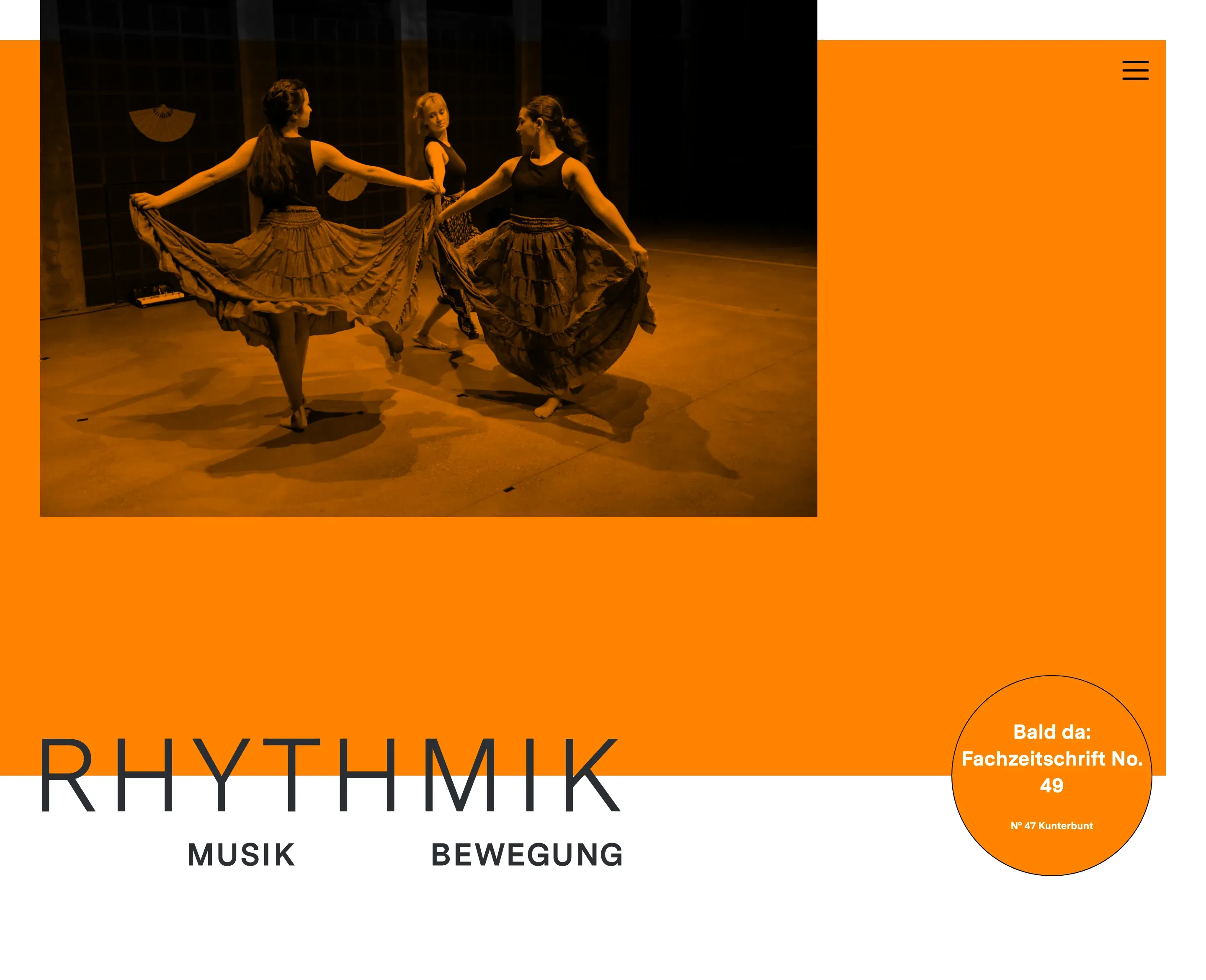 Screenshot von der Website Rhythmik Schweiz